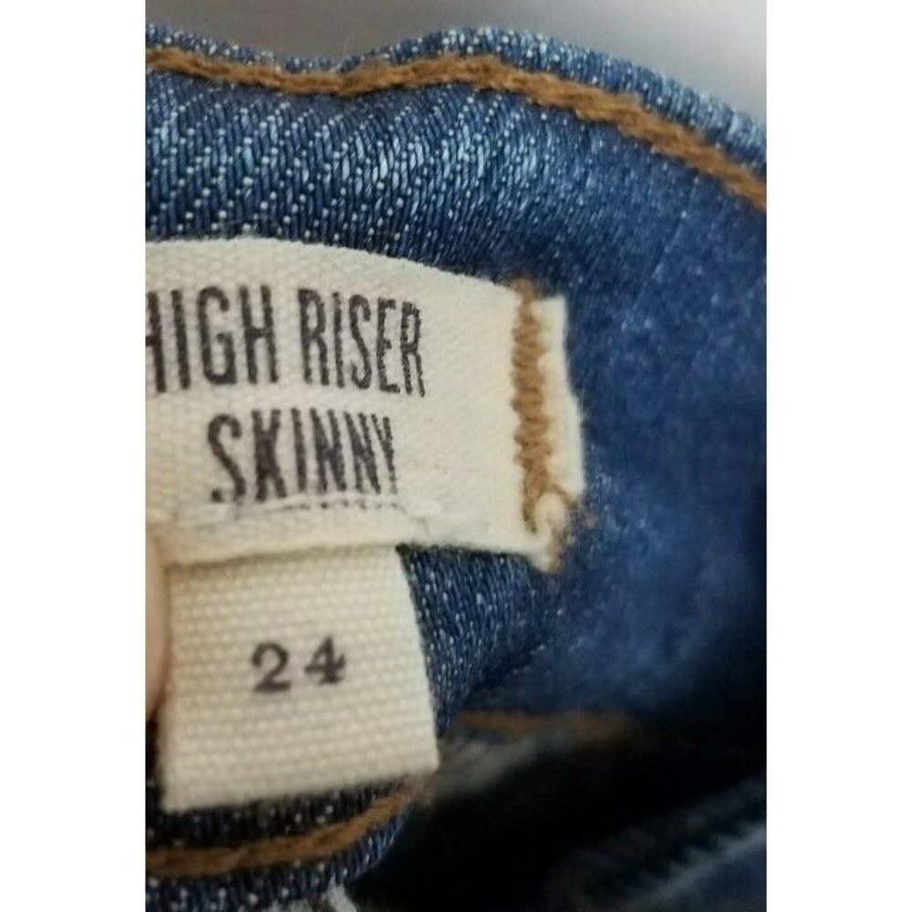 Madewell Women's Sz. 24 High Riser Skinny Distressed Medium Wash Jeans - Picture 3 of 7